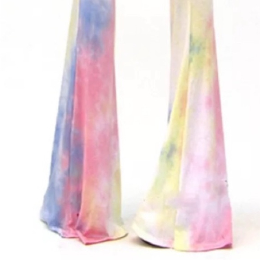 Pastel rainbow unicorn pants tie dye flared bell bottoms hippie psychedelic 🎀